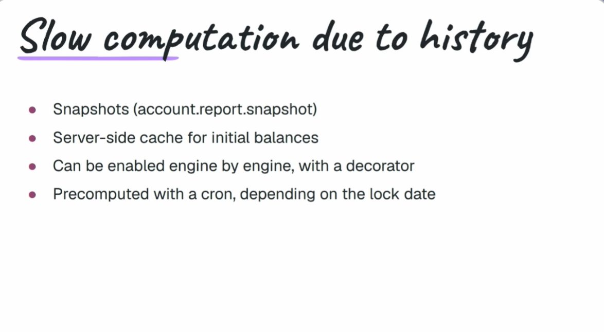 Snapshots de informes en Odoo 20