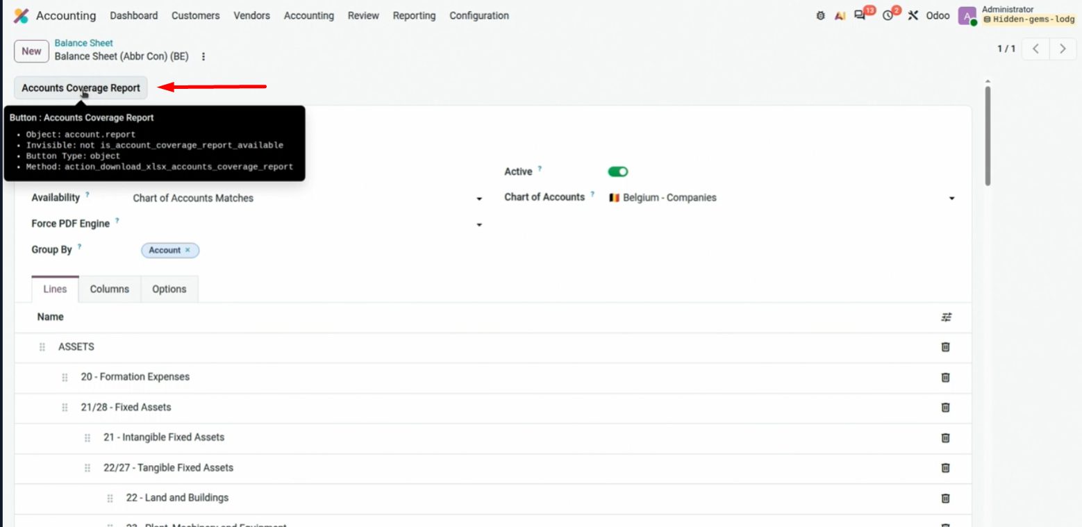 Accounts Coverage Report con cuentas sin mapear