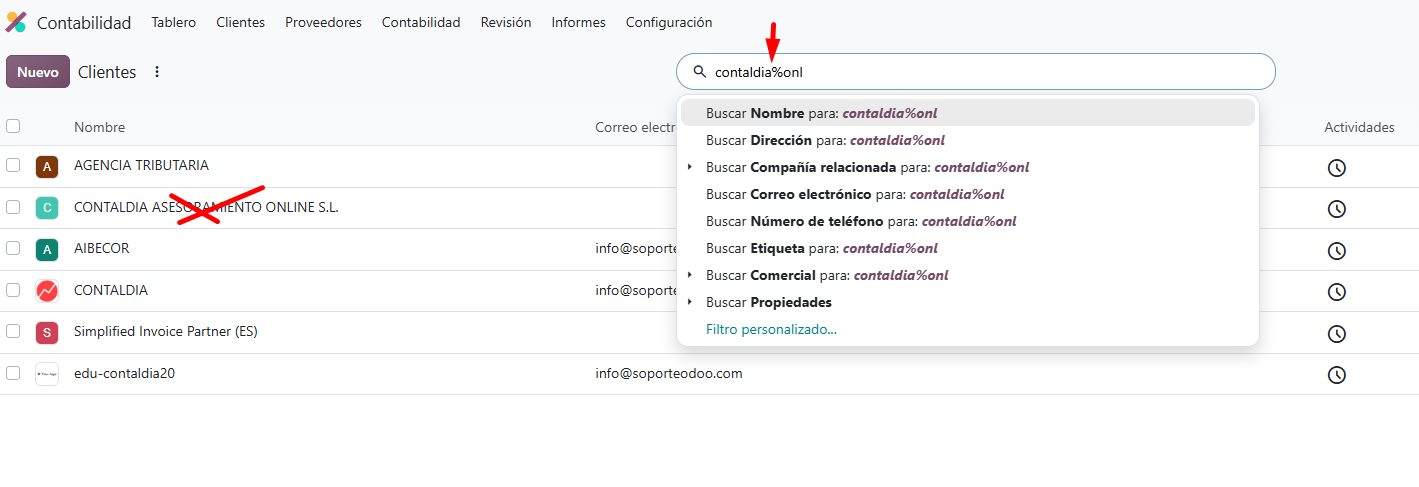 Búsqueda con comodín porcentaje en Odoo