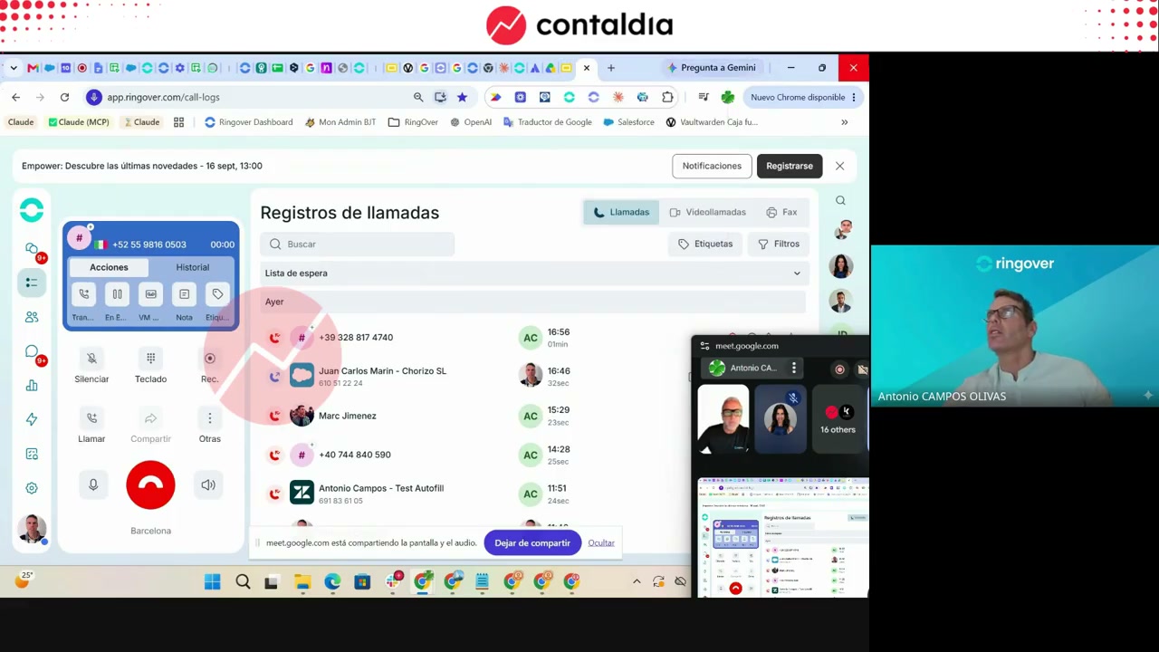 Llamada en directo al bot Mateo de Barista Pro, pedido Café del Sol